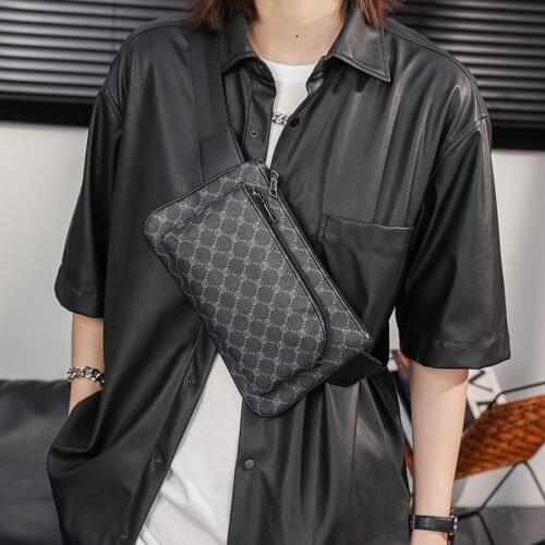 Tidog Korean version of the same style mens bag retro pattern crossbody chest bag