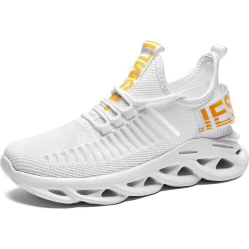 Mens casual shoes; breathable sports shoes, woven mesh mens shoes, shock-absorbing and puncture-resistant running shoes