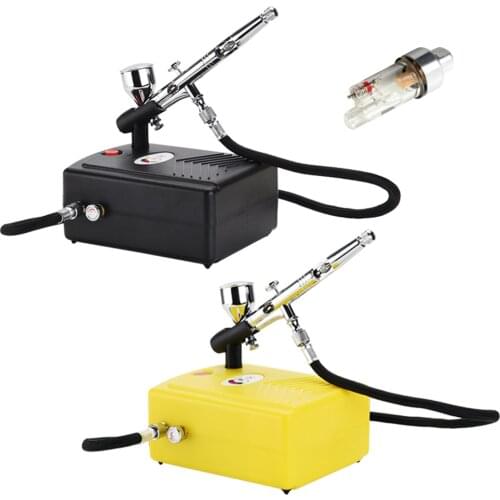 OPHIR 3 Tips Dual-Action Airbrush Kit with Min Air Compressor Airbrush Set for Nail Art Temporary Tattoo Makeup_AC034+070+011