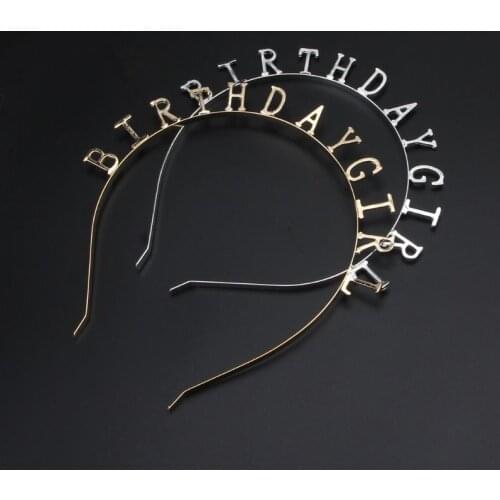 2020 New 1 PC Fashion Korean Women Girls Hairband Happy BIRTHDAY Hairband Tiara Headwear Ornament Hair Accessories