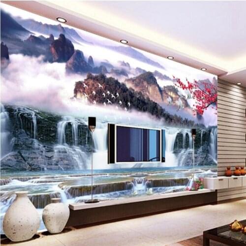 Beibehang wallpaper Custom wallpaper murals Any size photo Wonderland landscapes Water riches Money background papel de parede