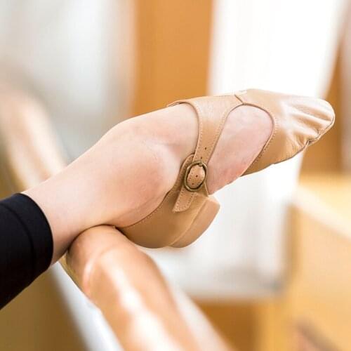 Jazz Dance Shoes For Women Teachers' Dance Sandals T Strap Ballet Dancing Shoe Ballerina Genuine Leather Lyrical Jazz Shoe