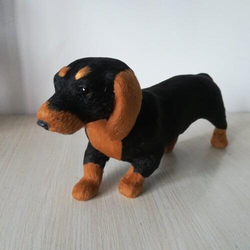 About 33x13cm real life toy black Dachshund dog polyethylene&furs Dachshund model prop,home decoration Xmas gift w1069