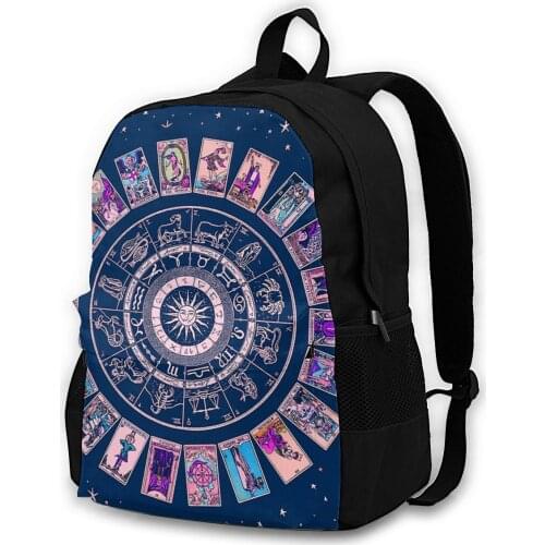 Pastel Goth Zodiac, Astrology Chart & The Major Arcana Tarot Poster Adult backpacks,leisure bags, backpacks, men women backpacks