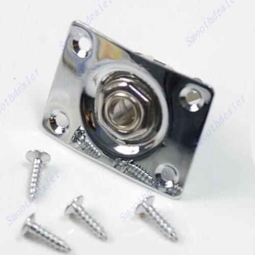 Guitar Jack Plate + Output Socket Chrome Rectangle For Gibson Epiphone Y51D
