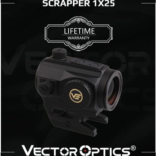 Vector Optics Scrapper 1x25 Red Dot Scope 2MOA Dot Size IPX6 Water Proof Fit NV for AR15 Sight Automatically turned off 4 Hours