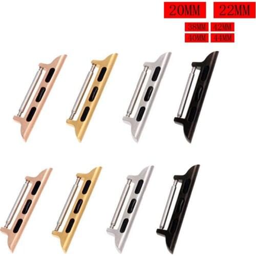 20mm/22mm/24mm watch connector for apple watch band 42mm 38mm apple watch 4 band 44mm 40mm iwatch stainless steel adapter
