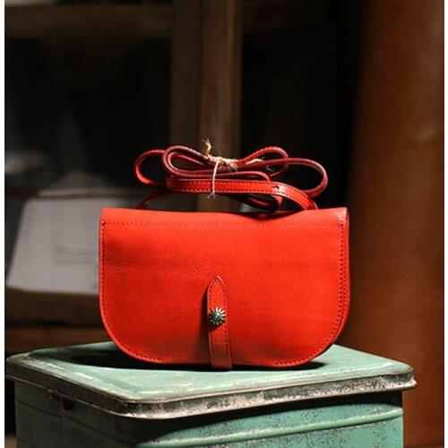 Genuine leather handbags new original handmade leather retro literary first layer cowhide mini messenger bag shoulder bag