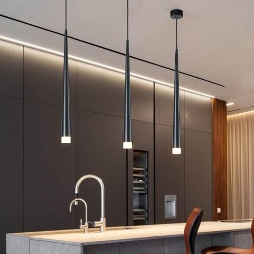 European style led chandelier long downlight modern kitchen restaurant bar conical decorative chandelier bedside Chandelier