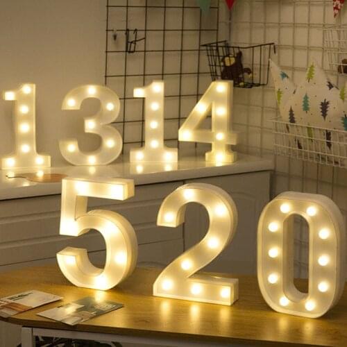 520 Numbers LED Night Light For Valentines Day Gift Rustic Wedding Party DIY Wall Home Love Decoration Marquee Lights Lamp