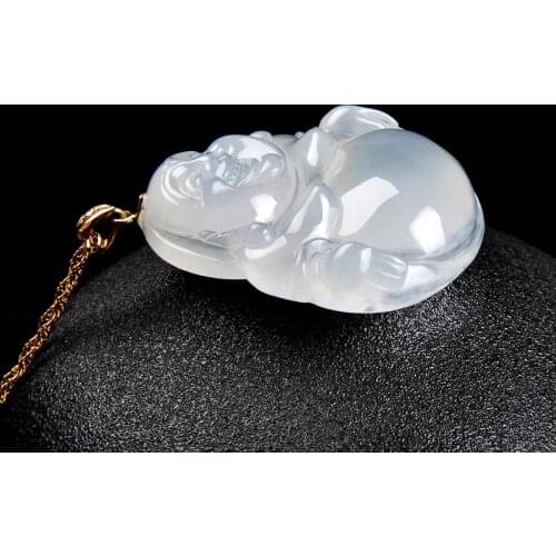 Innovative Design free shipping Silver 925 Jewelry Male and female natural ice camelain Buddha pendant handmade