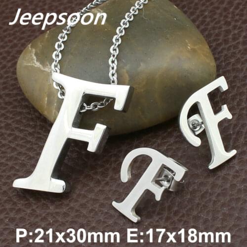 A-R Wholesale Stainless Steel Letter Stud Earrings And Pendant Fashion Jewelry Sets For Women & Kids SBJGAEBF