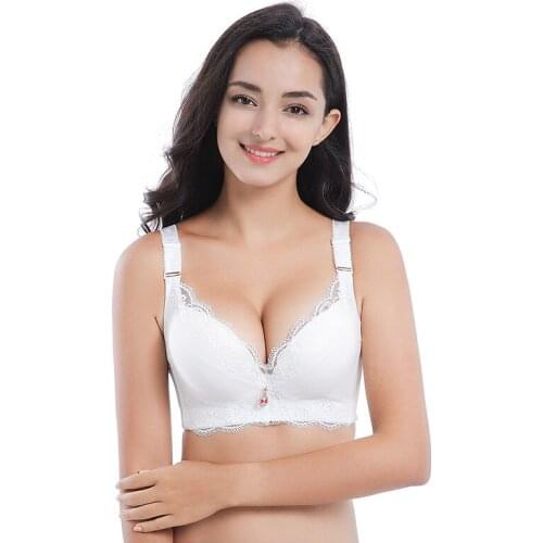 Push Up Padded Bras for Women Lace Plus Size Bra Add Two Cup Underwire Brassiere A B C Cup
