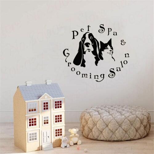 Pet Shop Vinyl Wall Decal Animals Pet Spa Grooming Salon Removable Art Poster Wallpaper New Design WL1886