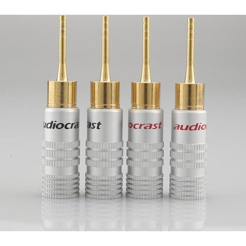 10Pcs High Quality New 24K Gold Speaker Pin Angel 2mm Banana Plugs Speaker wire Screw Lock Connector