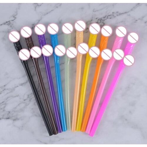 10Pcs Drinking Penis Straws Sexy Hen Night Willy Penis Bridal Shower Novelty Nude Straw For Bar Bachelorette Party Supplies