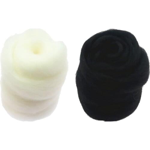 2pcs 10g Felting Wool Fibre Wool Yarn Roving for Needle Felting Hand Spinning