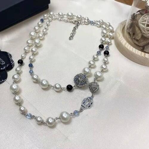 2020 Hot Fashion Jewelry Women Vintage Pearls Chain Pearls Pendants Pearls Chain Necklace Party Fine Fashion Jewelry