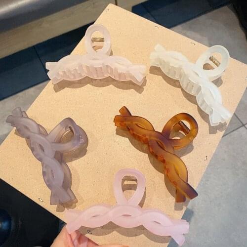 2021 New Fashion Large Frosted Transparent One-word Hair Crab For Woman Leopard Acetate Hair Clip Hair Claw Hair Accessories Hot