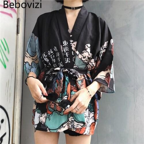 2020 Japanese Woman Kimono Cardigan Cosplay Shirt Blouse for Women Vintage Japanese Yukata Female Summer Beach Robe Clothes
