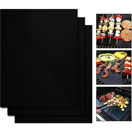 3pc Non-stick Bbq Grill Mat 40x50cm Baking Mat Cooking Grilling Sheet Heat Resistance Easily Cleaned Kitchen For Party#g3