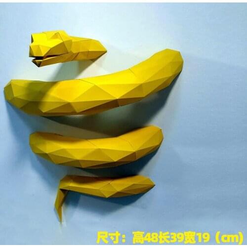 3D Paper boa constrictor animals Model Papercraft Pythons Home Decor Wall Decoration Puzzles Eductional DIY Toys Gift for Kids