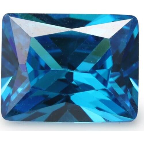 50PCS 2x4~13x18mm Rectangle Princess Cut AAAAA Dark Sea Blue Loose Cubic Zirconia Gems CZ Stone For Jewelry Diy Stone