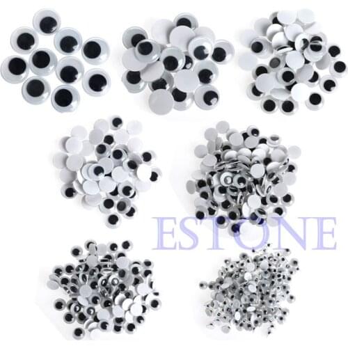 520PCS 6-20mm Wiggly Wobbly Googly Eyes Self-adhesive Scrapbooking Crafts Teddy bear eyes plush toy eyes cat eyes puppy eyes