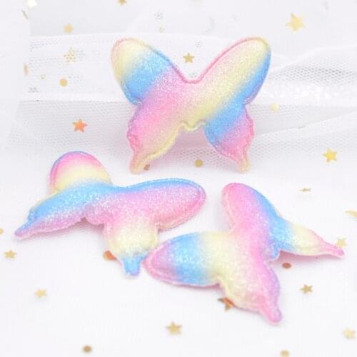 8Pcs Glitter Hair BB Clip Decor Accessories Cute Butterfly Padded Appliqued for DIY Crafts Clothes Headwear Ornament Patches S34