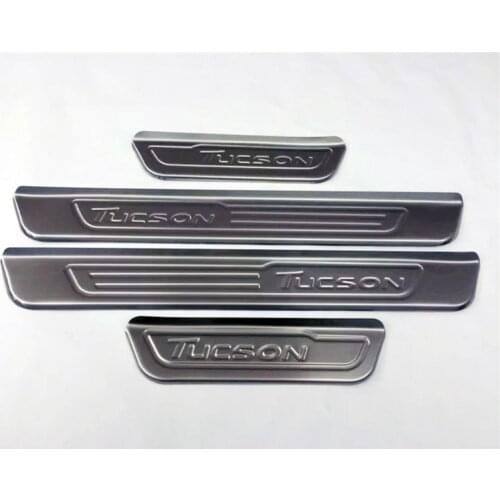 ABAIWAI Car-Styling Accessory For Hyundai Tucson Door Pad Pedal Sticker External Protector Nerf Bars Vehicle Scuff Plates Covers