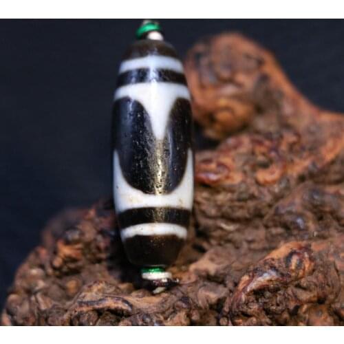 AL Treasure Magic Power Tibetan old Agate tiger-tooth dZi Bead Amulet Pendant Talisman Timestown UPD21Asw