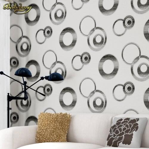 Beibehang Modern simple fashion circle circle living room television background wall bedroom wallpaper embossed pvc wall paper