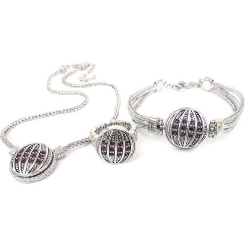 Free shipping CZ Rugby Football beads metal button necklace bracelet ring women gift jewelry set