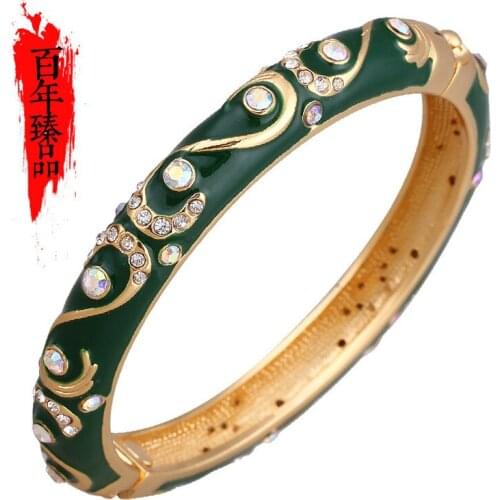 Free shipping enamel fashion lady bracelet handmade retro luxury gold-plated diamond-encrusted bracelet accessories wholesale