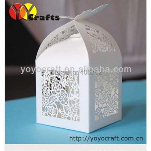 Free shipping --Wedding party decoration laser cut wedding souvenirs box "rose"design from YOYO crafts