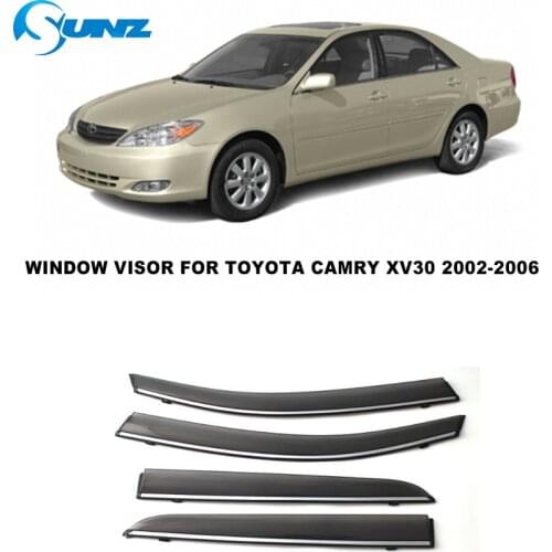 Side Window Visors For Toyota Camry XV30 2002 2003 2004 2005 2006 Plastic Exterior Visor Vent Shades Window Sun Rain Guards SUNZ