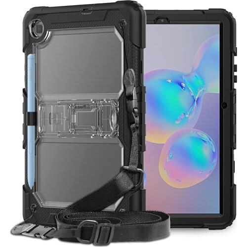 Case for Samsung Galaxy Tab S6 Lite 10.4 SM-P610 P615 10.4 inch Shockproof Heavy Duty Silicone Hard Stand with Shoulder strap