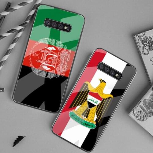 Morocco Iraq Afghanistan flag Phone Case Tempered Glass For Samsung S20 Plus S7 S8 S9 S10 Plus Note 8 9 10 Plus
