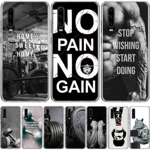 Bodybuilding Gym Fitness Phone Case for Huawei P40 P30 P20 Mate 30 20 10 Pro P10 Lite P Smart Z + 2019 Gift Coque Cover Capa