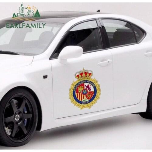 EARLFAMILY 43cm x 34.1cm for Badge Service Police Waterproof Car Stickers Sunscreen Personality Bumper Car Door Decal Decoration