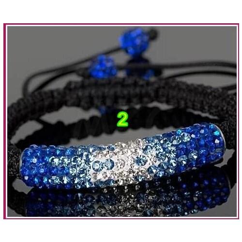 Gdgf32 Best 5*1cm micro pave Disco NKJ crystal Bracelet for Men Long tube Bend Beads Fasion wholesale