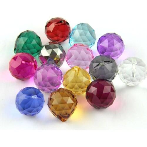 K9 Crystal Hanging Ball 15mm/20mm/30mm/40mm Glass prism Feng Shui Faceted Ball Tree Wedding Parting Hotel Decoration