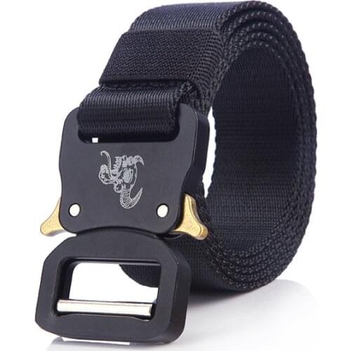Classic Mens Tactical Belt Quick Release Buckle Military Nylon Outdoor Multifunctional Training 3.2cm Width Waist Strap Cinto
