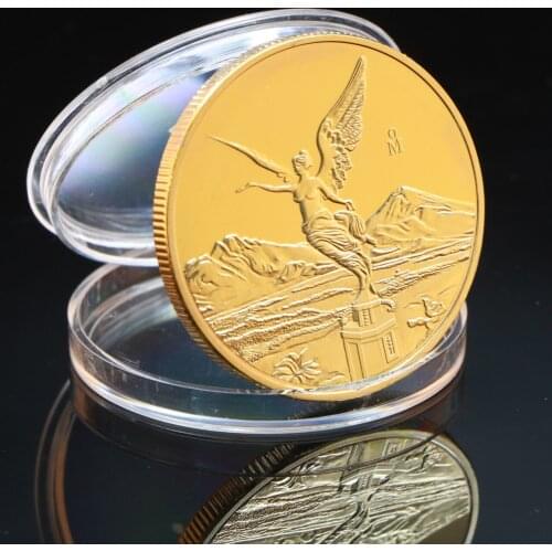 Mexican Statue of Liberty Gold Plated Coin Collection Gift Souvenir Art Metal Commemorative Coins