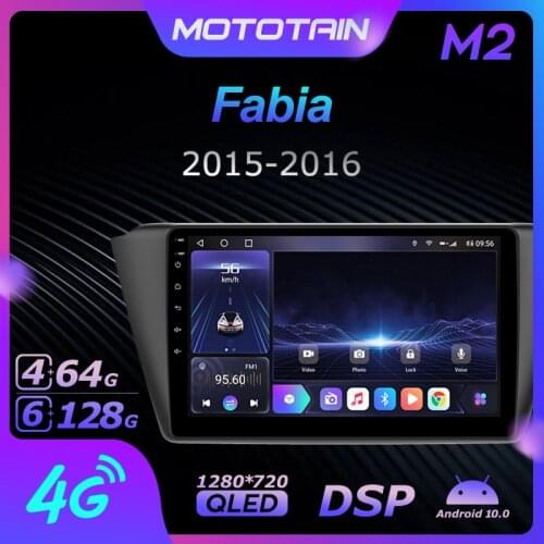 Mototain Android 10.0 6G+128G Car Radio Stereo for Skoda Fabia 2015 - 2016 Auto Audio GPS 4G LTE System head unit 1280*720