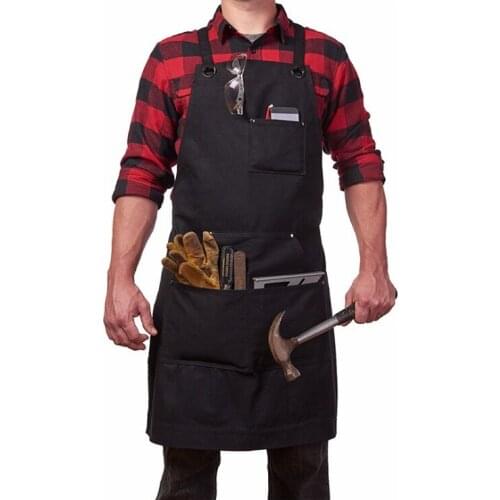 Mens canvas apron, restaurant, barbecue, carpentry, tool apron custom LOGO