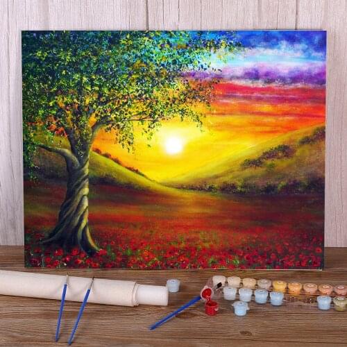 Natural Scenery Paint By Numbers Kit Oil Paints 50*70 Canvas Painting Home Decoration For Wholesale