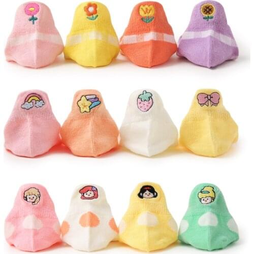 4 Pairs Baby Girl Socks Girls Floor Cotton Cute Disney Princess Socks Kids Toddlers Sock Summer Cartoon Infant Newborn Gift