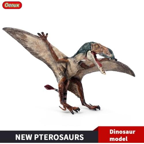 Oenux Original New Jurassic Pterosaur Pterosauria Action Figures Bird PVC Dinosaurs World Model Collection Toys For Kids Gift