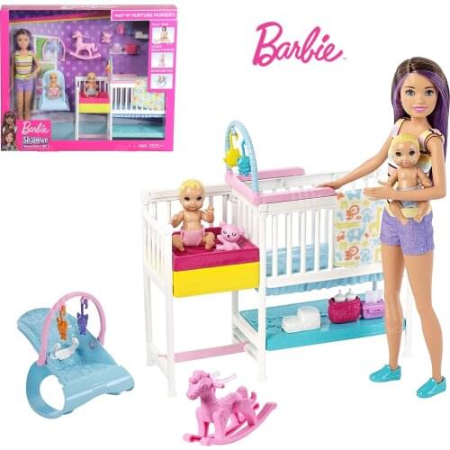Original Barbie Dolls Playset Blond Doll Furniture Home Toys for Girls Bakery Chef and Bathtub Accessories Toys Gift for Kids